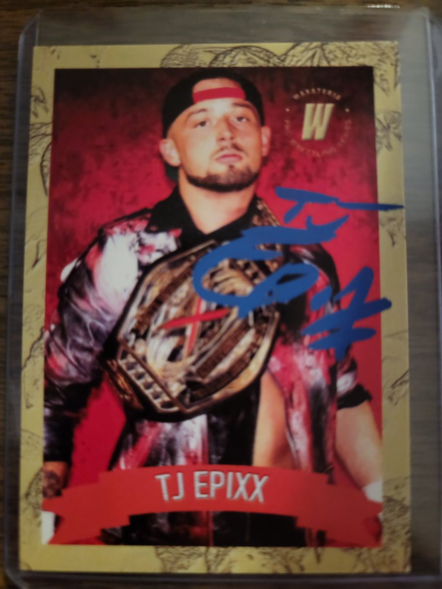 Thanks to <a href="/TJ_Epixx/">TJ Epixx</a> for signing my 2024 <a href="/Waxateria/">Waxateria</a> card at <a href="/WildZeroPro/">Wild zero</a> #DeadFlagBlues in Webster, NY. #WildZero #WrestlingCards #WrestlingTradingCards
