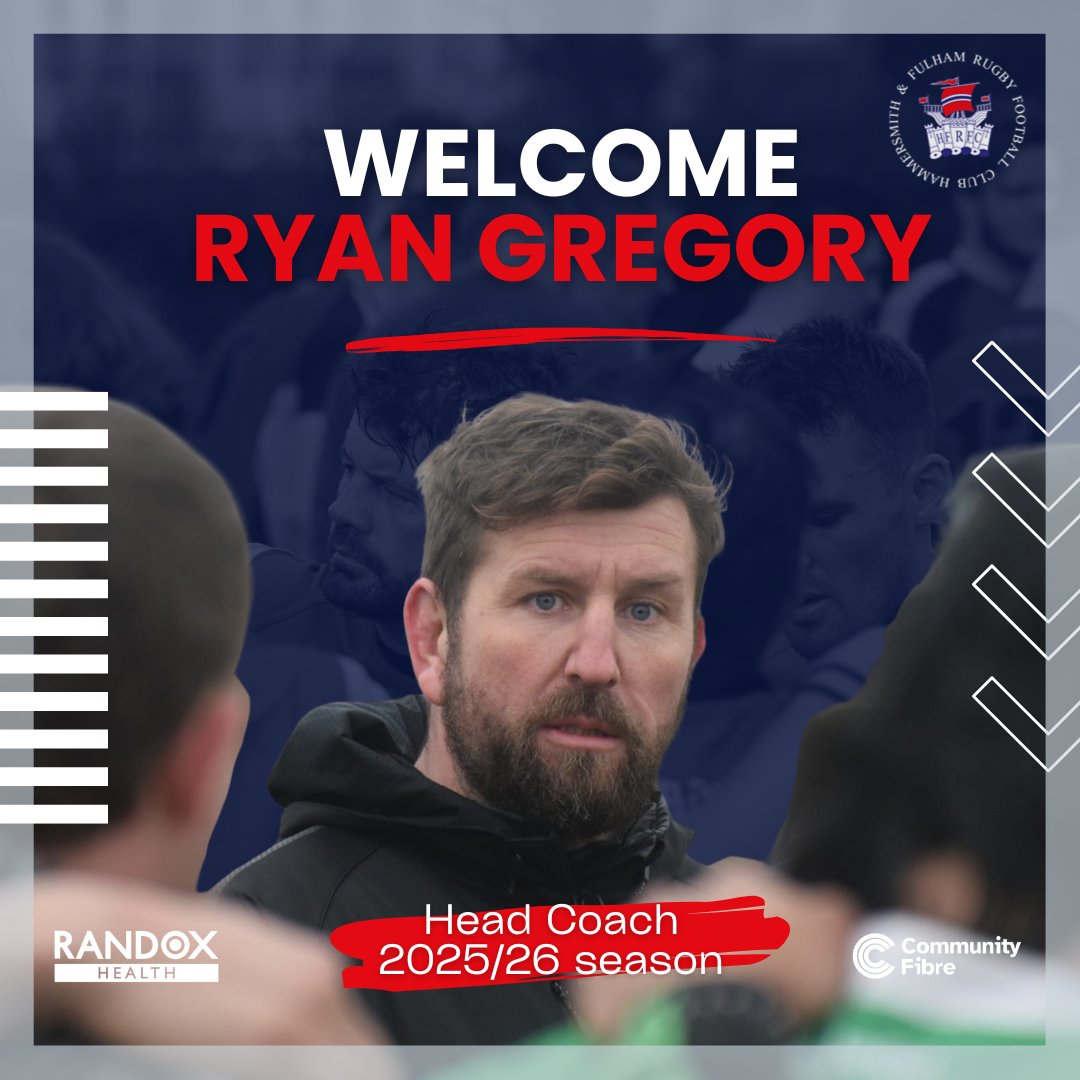 Hammersmith &amp; Fulham RFC is pleased to welcome our new men’s Head Coach, Ryan Gregory for the 2025/26 season!

Join us in welcoming Ryan to London’s best rugby club!