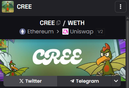 CreeOGcto's tweet photo. Thanks to CREE-ative community support, our home on DexScreener is now updated! CREEEEEEE! 🦜

Link below! 👇 https://t.co/8sz3JS7hVY