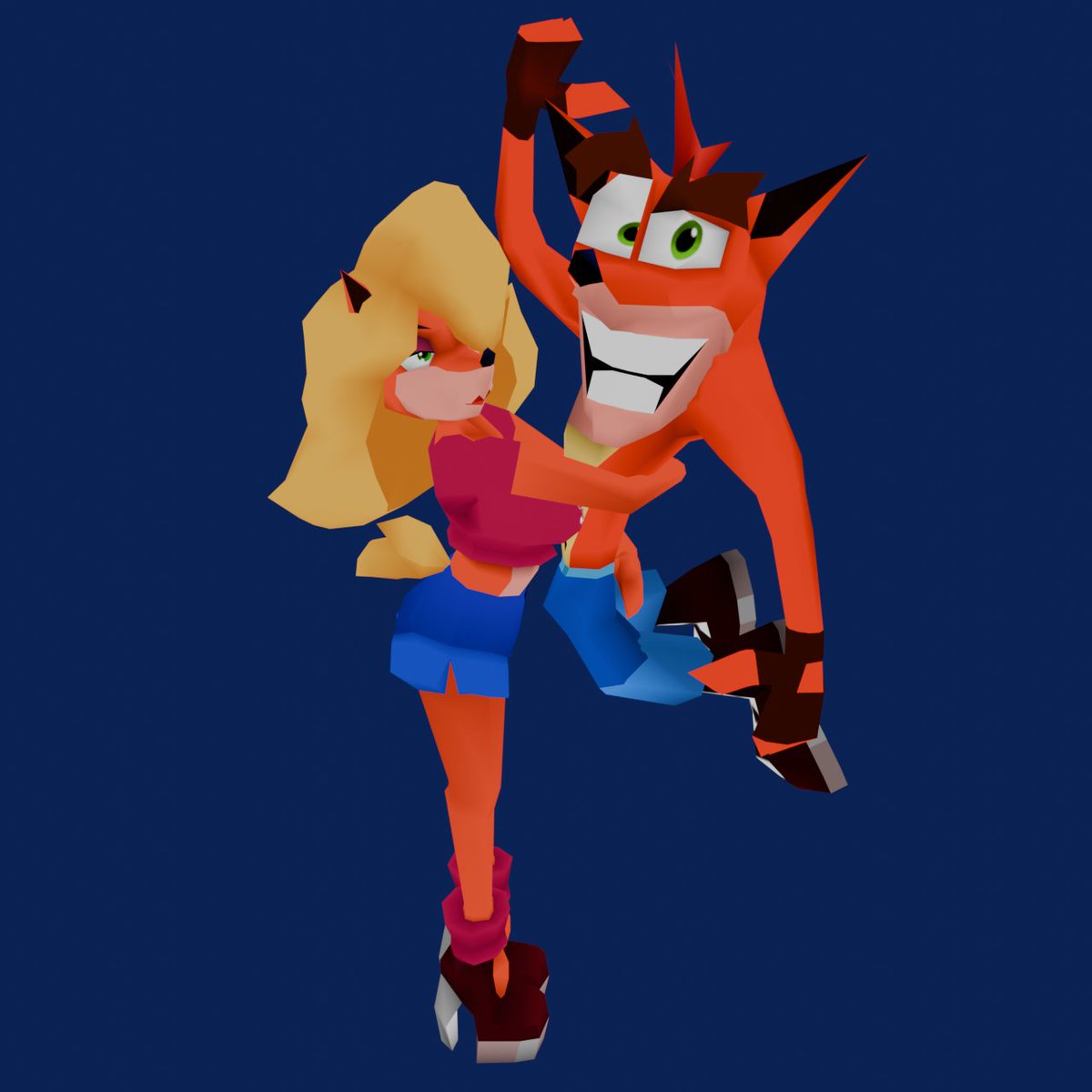 sam_drawngame's tweet photo. Both new models rigged and posing together.

#CrashBandicootFanart https://t.co/plDPnveXVN