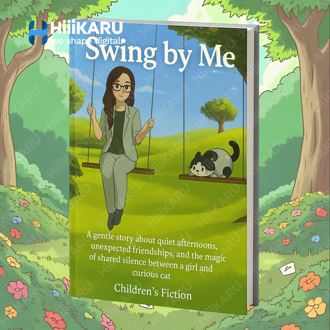 _HiiiKARU__'s tweet photo. New book cover reveal! 📖 We crafted the cover for "Swing by Me," a gentle children's fiction about friendship and quiet magic. #HiiiKARU #BookCoverDesign #ChildrensFiction #KidsBooks #BookDesign #Illustration https://t.co/29rqFzqzIy