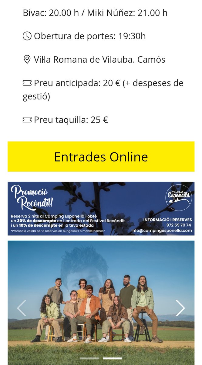 CompanyStas's tweet photo. 8hV
✓ Bivac i @mikinunez a Camós/vil.la romana
✓ #TetaFest a TGN/camp deMart

9hN
✓ @socesther i @ginestaoficial a VLC/#salaRepública
✓@pelatipelut a BCN/@RazzmatazzClubs
✓ Mushka a Sabadell/parc Catalunya

1/4 de 10hN @blaumut a Avinyó #TotVenut https://t.co/pymlU7M74R