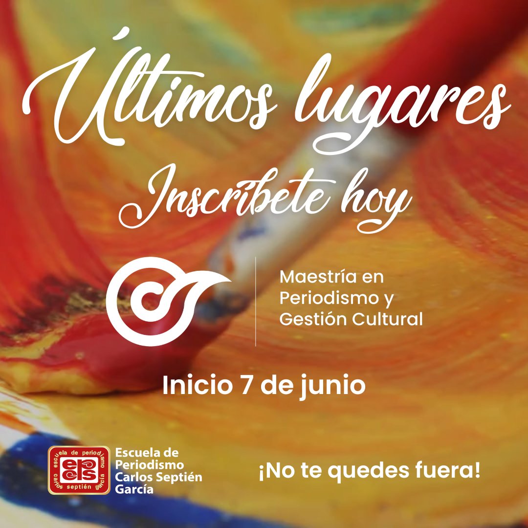 Inicia la cuenta regresiva para iniciar una generación más de este esfuerzo académico, la Maestría en periodismo y gestión cultural. Aparta uno de los últimos lugares antes de que cerremos inscripciones.

Más información: posgradoseptien.mx/periodismo-y-g…

WhatsApp: wa.link/8q073k