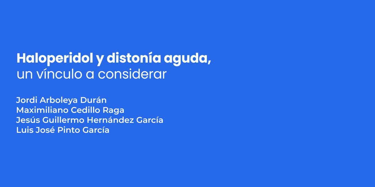 actaMHA's tweet photo. La distonía es el efecto secundario extrapiramidal más intrusivo causado por fármacos antipsicóticos clásicos. Conoce el caso de un paciente con movimientos involuntarios en lengua, y síntomas extrapiramidales aquí: https://t.co/ZDMyRvMlEe https://t.co/zWh0Xd15GQ