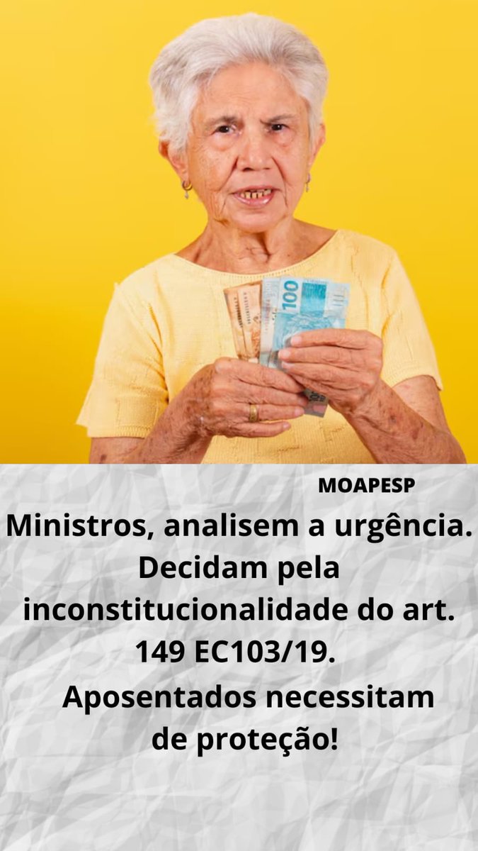 "A reforma da previdência que  confiscou das aposentadorias foi derrotada, graças ao Supremo.  Putem a  anticonstitucionalidade do art.149 da EC 103, Ministr0s.  <a href="/gilmarmendes/">Gilmar Mendes</a>    <a href="/STF_oficial/">STF</a> <a href="/LRobertoBarroso/">Luís Roberto Barroso</a> <a href="/alexandre/">Alexandre de Moraes</a> Justiça aos Aposentados #AposentadoriaJusta