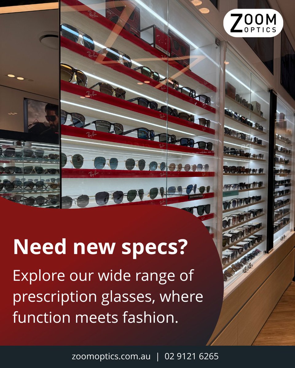 zoom_optics_au's tweet image. From workdays to weekends, we have the perfect frames for every part of your life.

Visit us in-store to try on your next favourite frame.

#PrescriptionGlassesSydney #ZoomOptics #EyewearExperts #sydneyoptometrist #vision #eyewearfashion #visioncare #fashioneyewear
