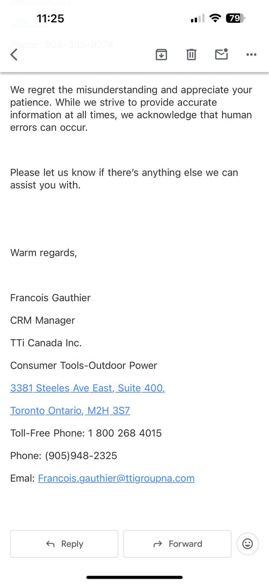 na31393's tweet photo. @HomeDepotCanada Still waiting for the reply after 3 days! Also, shame on @RYOBI_Canada for arrogant customer service reps who brush off faulty products &amp; lie about replacements. Unacceptable! #RyobiFail #HomeDepot https://t.co/BRWszzFBf0