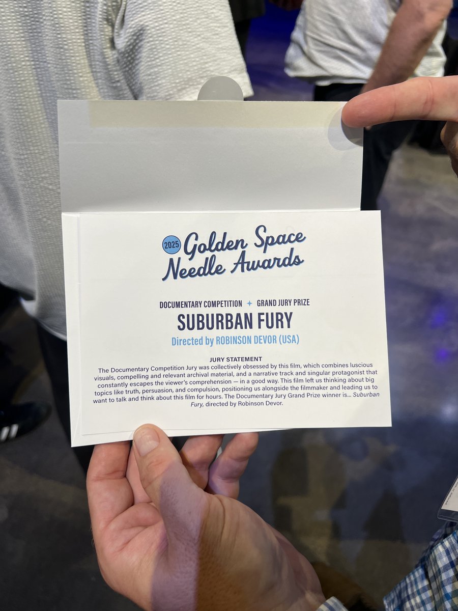 suburbanfury's tweet photo. SUBURBAN FURY was honored to receive the Grand Jury Prize for  Best Documentary Feature at the Seattle International Film Festival this past weekend 🌟🍾🥳🏆

What an especially incredible honor and exciting news for us as local Seattle filmmakers! Thank you!

#siff #seattle https://t.co/yshKNfsJq9