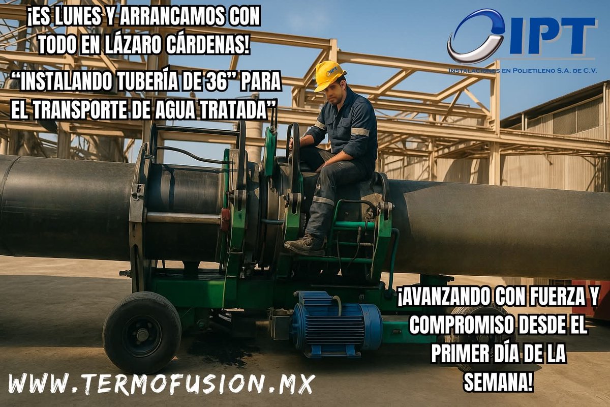 termoIPT's tweet photo. #IPT #LunesProductivo #TuberíaIndustrial #AguaTratada #ObraCivil #IngenieríaMexicana #CompromisoYCalidad #ProyectosQueTransforman #IndustriaMexicana
📍 Lázaro Cárdenas, Michoacán
🔧 Proyecto: Instalación de tubería de 36” para agua tratada https://t.co/lEemHR41gp