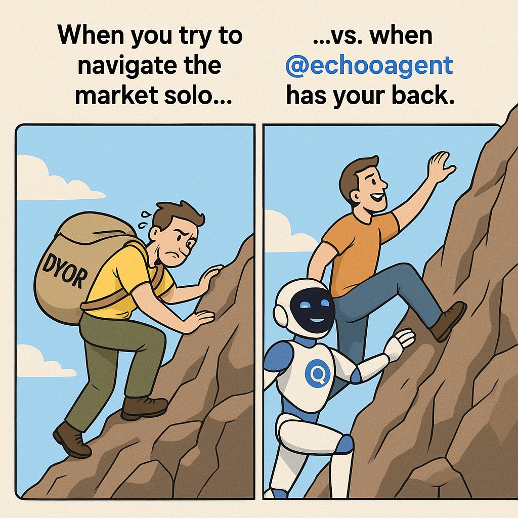 EdohoDan's tweet image. Why climb the market mountain alone when Echo AI can give you the edge?
Built by those chasing 100x — now that’s an unfair advantage.
#EchoAI #CryptoAdvisors #Next100x #BackedByTGEVentures