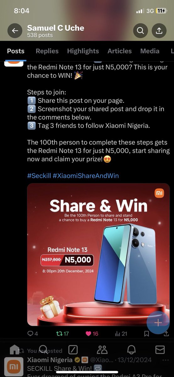 Cr7fanAdabra's tweet photo. @DaineOlga28576
@Babakura_Ajid1
@Holy33656692
Follow @XiaomiNigeria and participate 
#SeckillAlert
#XiaomiMidYearSale
#RetweetAndWin https://t.co/i5bprzP8Jl