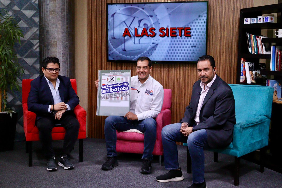 Ariel Maa (@arielmaalopez) on Twitter photo #ALasSiete, gracias por el espacio <a href="/heber_GH/">Heber</a> y <a href="/Quetzalh/">Quetzal Herrera👀</a>.
Invitamos a la ciudadanía a votar este domingo 1 de junio por #UnidadYGrandeza.
<a href="/josejoseantonio/">Toño Ochoa</a> #ALasSiete, gracias por el espacio <a href="/heber_GH/">Heber</a> y <a href="/Quetzalh/">Quetzal Herrera👀</a>.
Invitamos a la ciudadanía a votar este domingo 1 de junio por #UnidadYGrandeza.
<a href="/josejoseantonio/">Toño Ochoa</a>