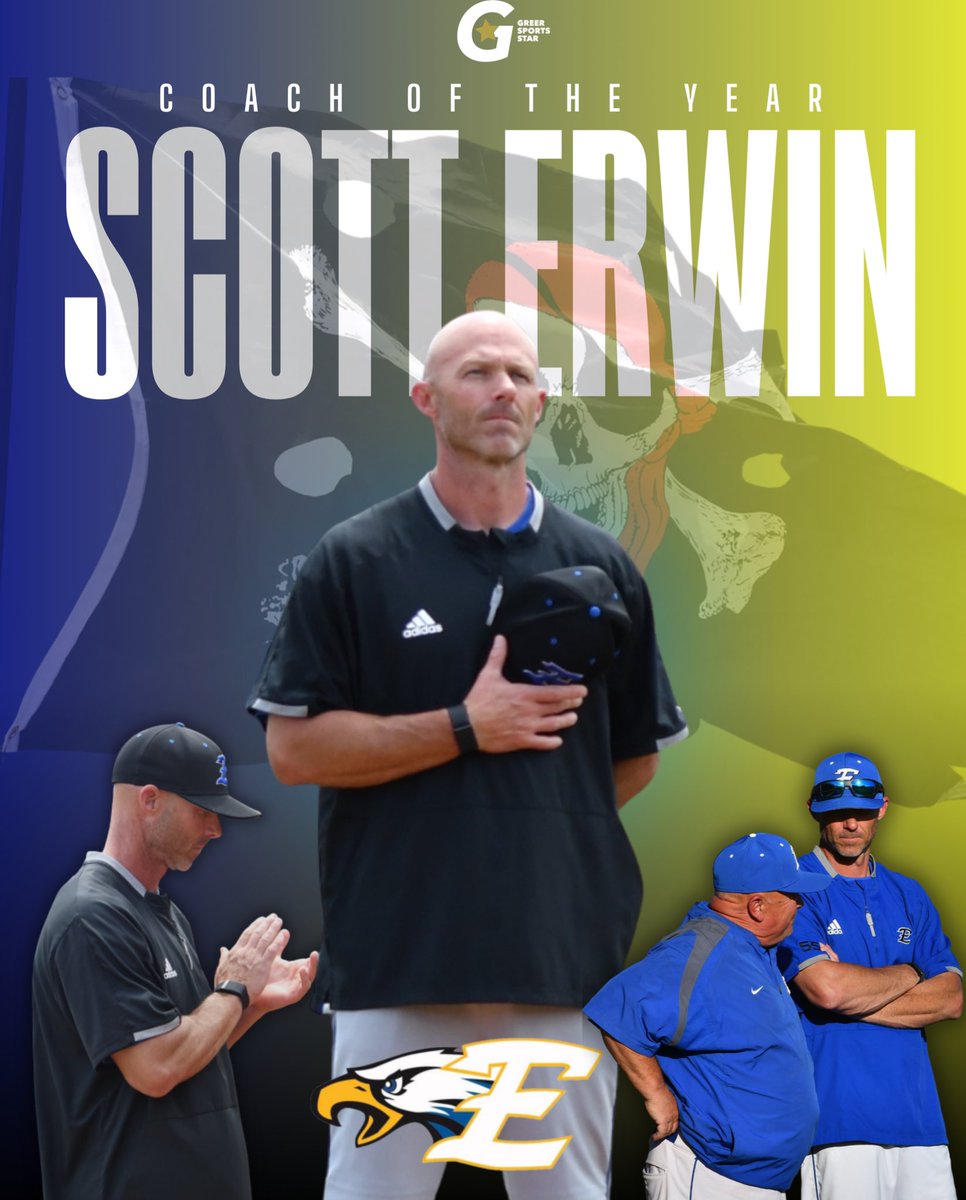 ⚾️2025 Greer Sports Star All-Area Baseball Teams/Awards ⚾️

COACH OF THE YEAR
Scott Erwin, Eastside 🦅

Erwin guided one of his younger Eagle teams to a 21-11 record and the 5-A D2 Upper State Semifinals.
