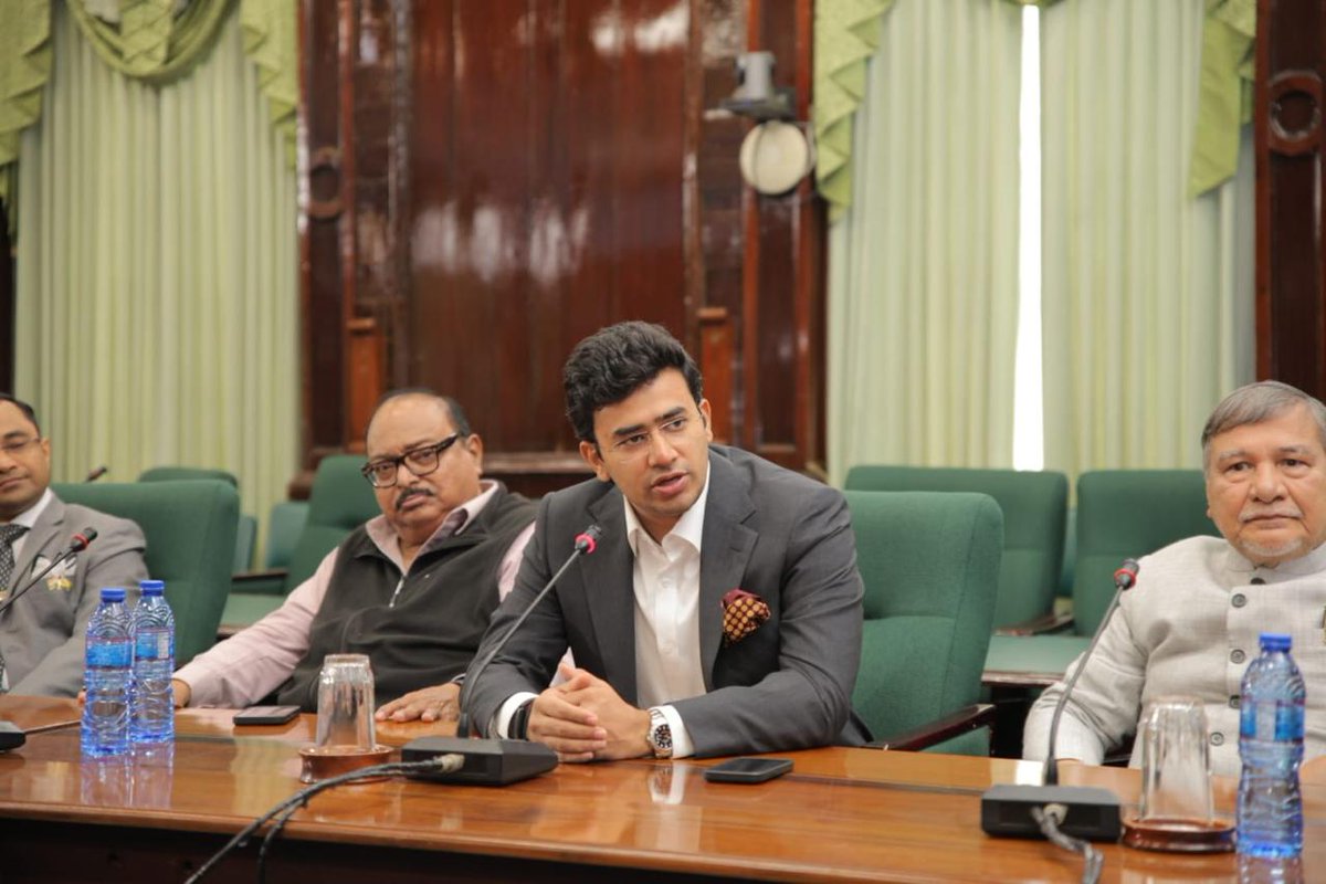 Tejasvi Surya (@tejasvi_surya) on Twitter photo Visited the Parliament of Guyana and met with the National Assembly Speaker Mr Manzoor Nadir along with Dr <a href="/ShashiTharoor/">Shashi Tharoor</a> & other members of All-Party Delegation to the Americas.
We share a deep historical bond with Guyana. Its National Assembly Speaker Chair was gifted by India Visited the Parliament of Guyana and met with the National Assembly Speaker Mr Manzoor Nadir along with Dr <a href="/ShashiTharoor/">Shashi Tharoor</a> & other members of All-Party Delegation to the Americas.
We share a deep historical bond with Guyana. Its National Assembly Speaker Chair was gifted by India