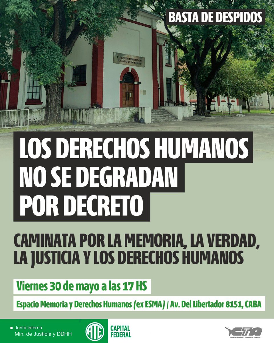 Marchamos el 30 de Mayo 
#DefendemosNuestrosDerechos
#ExEsma
#victoriamontenegro