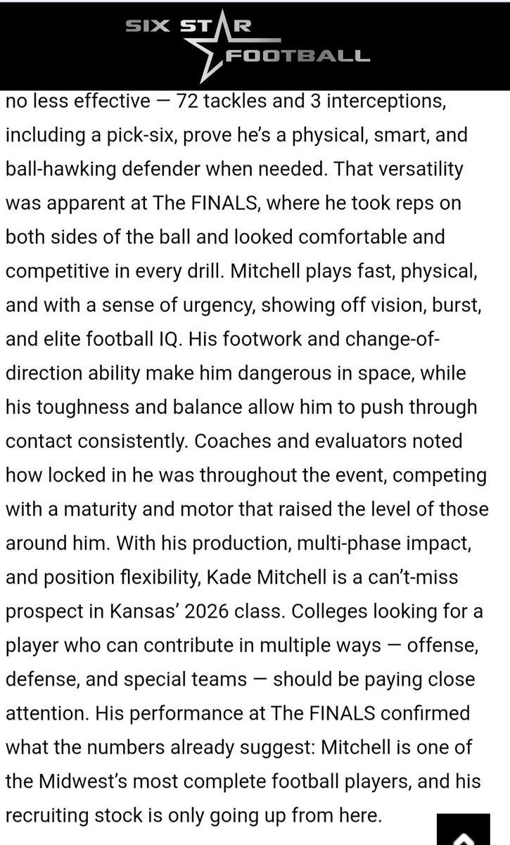 Matt Mitchell (@mattmitchell84) on Twitter photo Proud of this young man for handling himself like a professional this past weekend in St Louis at the Six Star Nationals. <a href="/K_mitchell_2026/">Kade Mitchell</a> . Proud of this young man for handling himself like a professional this past weekend in St Louis at the Six Star Nationals. <a href="/K_mitchell_2026/">Kade Mitchell</a> .