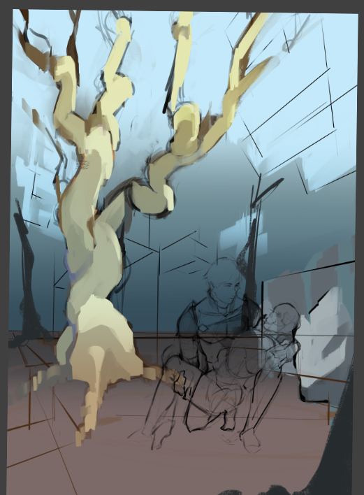 Monochimes's tweet photo. Color blotted the tree so nice I forget the world I'm building https://t.co/IYX0D867kL