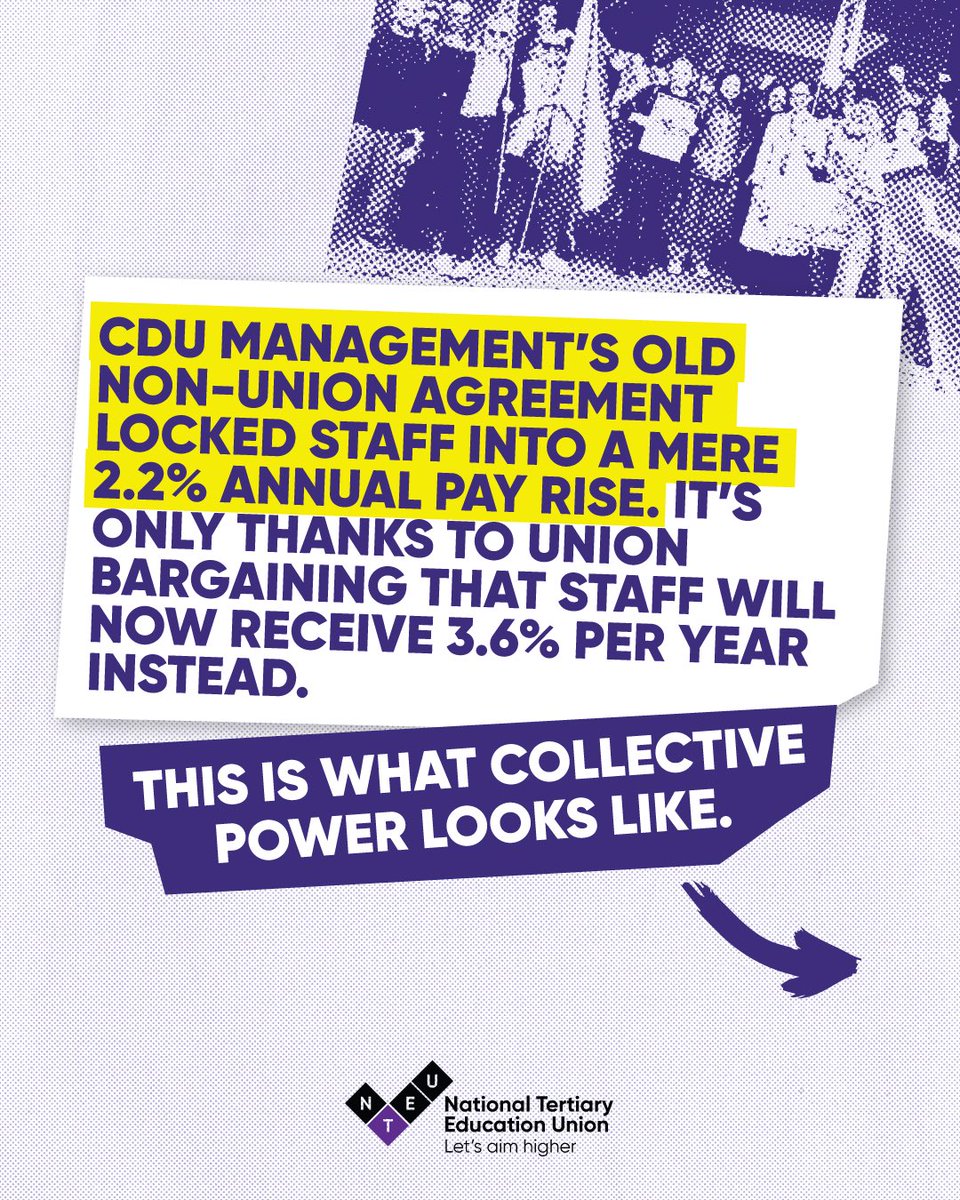NTEU (@nteunion) on Twitter photo Back in 2022, university managements across the country pushed non-union ballots, exploited anti-union laws, and hoped staff would settle for less. But union members pushed back. And we won.
Together we can do even better, join today: nteu.au/join
<a href="/NTEUVictoria/">NTEU Victoria</a> Back in 2022, university managements across the country pushed non-union ballots, exploited anti-union laws, and hoped staff would settle for less. But union members pushed back. And we won.
Together we can do even better, join today: nteu.au/join
<a href="/NTEUVictoria/">NTEU Victoria</a>