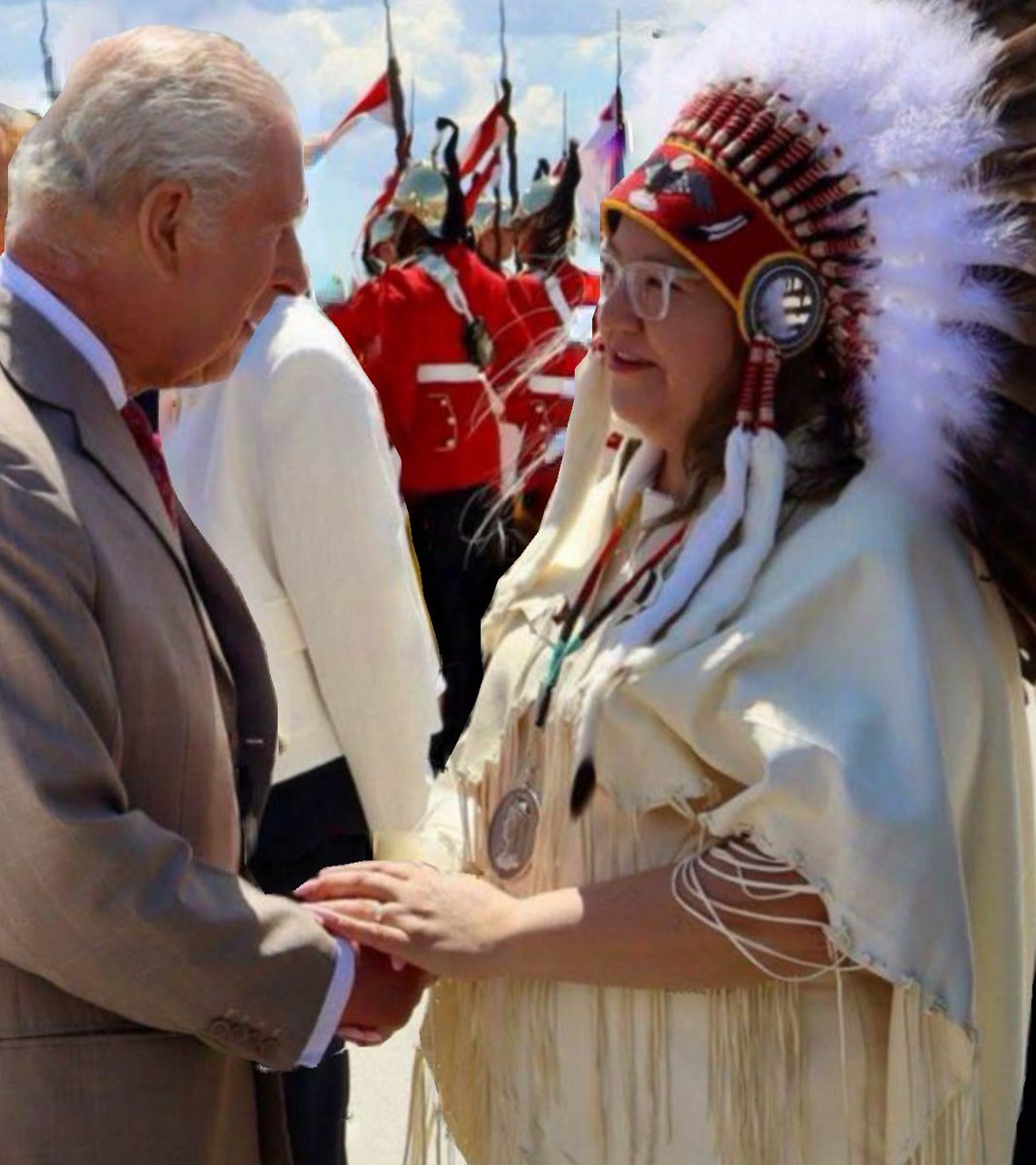 IndigPoli's tweet photo. His Majesty King Charles III meets with AFN National Chief Cindy Woodhouse Nepinak on the traditional territories of the First Nations peoples of this land.
@RoyalFamily @chiefcindyafn
#royalvisit2025 #royalvisit #SFTT
#SFTT2025 #SpeechFromTheThrone
#Canada #KingCharlesIII #Camilla
#royalvisitcanada #treatypartners