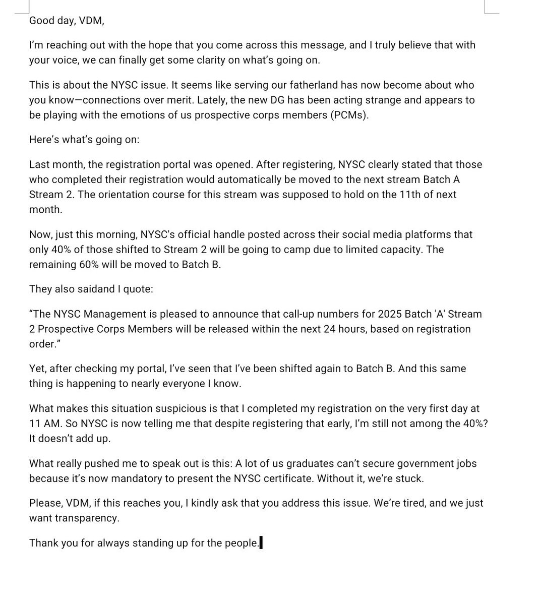 IamOpeyemiX's tweet image. God save NYSC,I don already draft out the message wey I wan send VDM when day break 😂😂
#BatchAstream2 #Batch