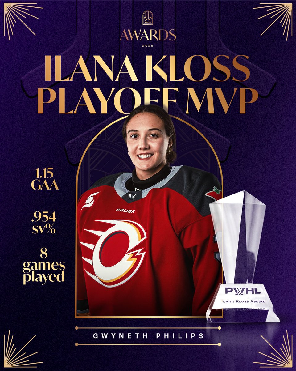 M🗣️V🗣️P🗣️!

Gwyneth Philips of the <a href="/pwhl_charge/">Anna Richardson</a> has been named the 2025 Ilana Kloss Playoff MVP!