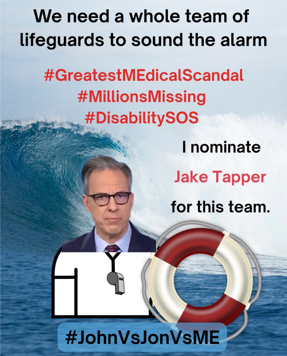 JohnVsJonVsME's tweet image. We’re sending out a #DisabilitySOS to @jaketapper! Will you help us raise awareness about #GreatestMEdicalScandal &amp;amp; bring #MillionsMissing back to safety (and life)? 🙏🛟 Learn more at johnvsjon.com #JohnVsJonVsME #MyalgicEncephalomyelitis #MEAwarenessMonth #GoBirds