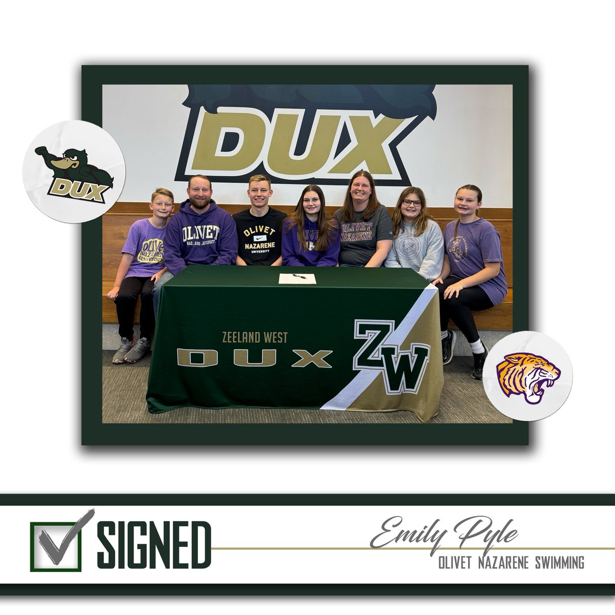 Congratulations to Emily Pyle on her commitment to Olivet Nazarene to continue her swimming career! #godux #gotigers