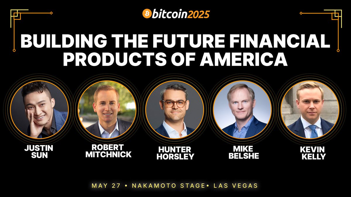 TheBitcoinConf's tweet image. TOP LEADERS FROM BLACKROCK, BITWISE, BITGO, &amp;amp; WBTC WILL JOIN A PANEL TO DISCUSS THE FUTURE OF FINANCIAL PRODUCTS IN AMERICA 🇺🇸

MAY 27 • NAKAMOTO STAGE • 12:00PM 🫡