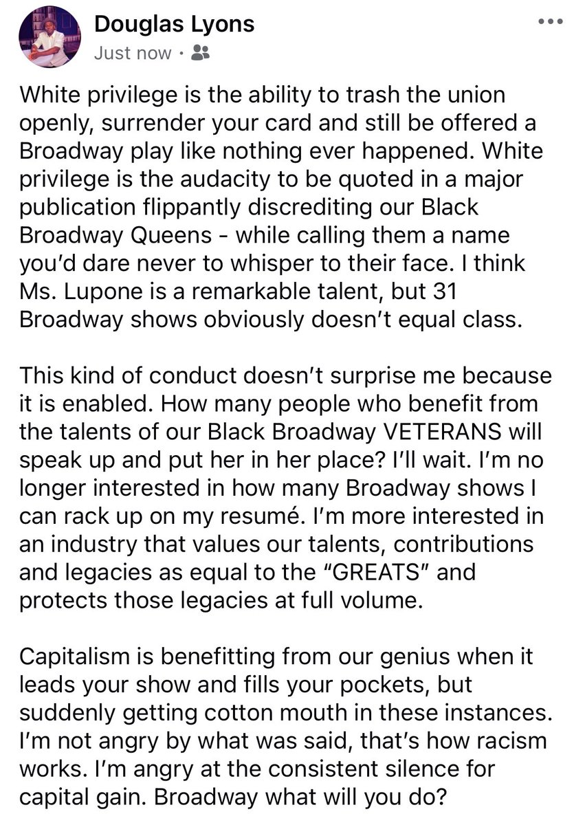 Dear Patti Lupone, 

31 shows doth not equal class. #broadway