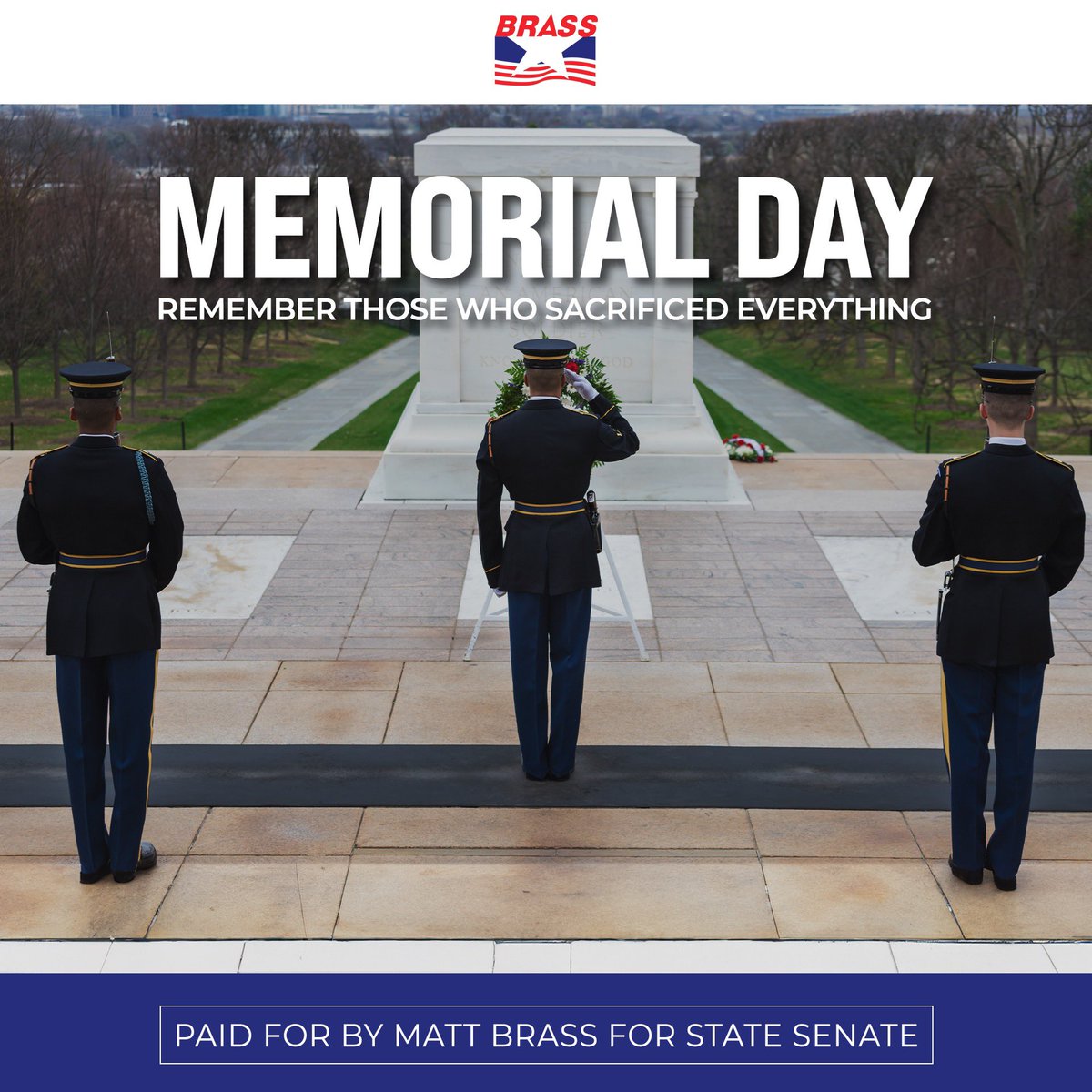 Thank you to the men and women who have laid down their lives in service of our great Country. Our nation was built on the selfless sacrifices of those who answered the call of service. 

Please join Megan and myself in honoring our fallen heroes, this Memorial Day.
