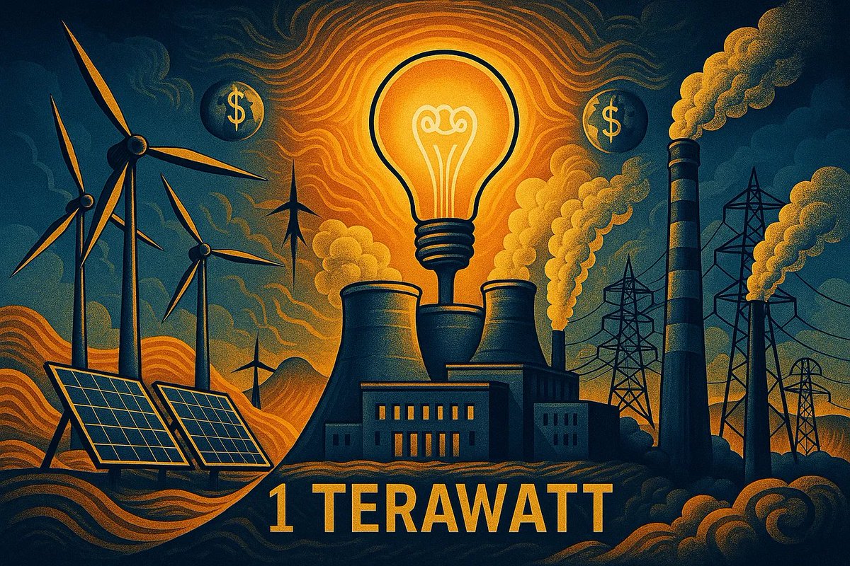 Hace unos días, Elon Musk soltó una frase que muchos ignoraron:
“El objetivo es 1 Terawatt.”
No es exageración, ni meme.
Es la nueva carrera industrial que definirá la hegemonía global.
Este 🧵 es sobre energía como poder civilizacional:
