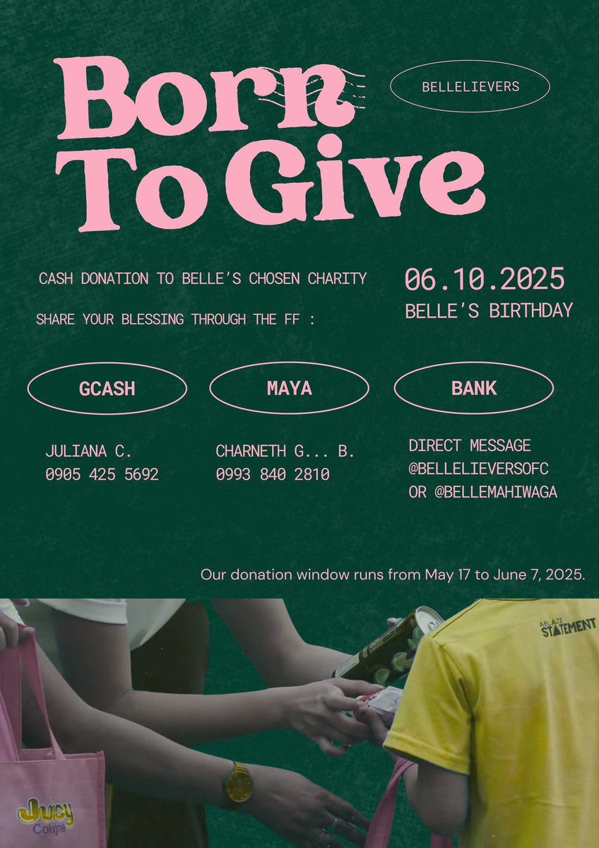 bellelieversofc's tweet photo. 12 days before our donation window closes...
Celebrate Belle by sharing kindness that goes beyond just her special day✨
Through #BornToGive, you can support Belle’s chosen cause.
Let’s turn our love into something meaningful for her and for others who need it most. 💖 https://t.co/OAgbUVY44L