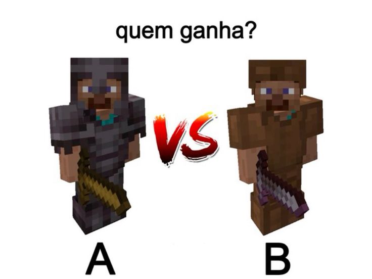 E aí, quem ganha ein?? Acho que é o B kkkkk #Minecraft #Memes #brasil