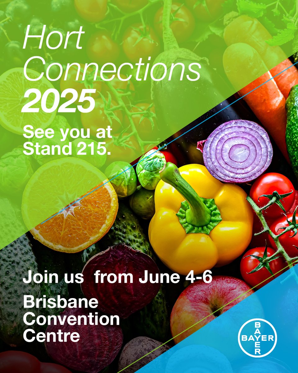 Discover how to elevate your farming practices at #HortConnections at the Brisbane Convention Centre! Meet Bayer’s friendly industry experts and explore innovative solutions for improving soil health, controlling weeds, and maximising yields.

#HortCon25 #HC25 #TeamBayer