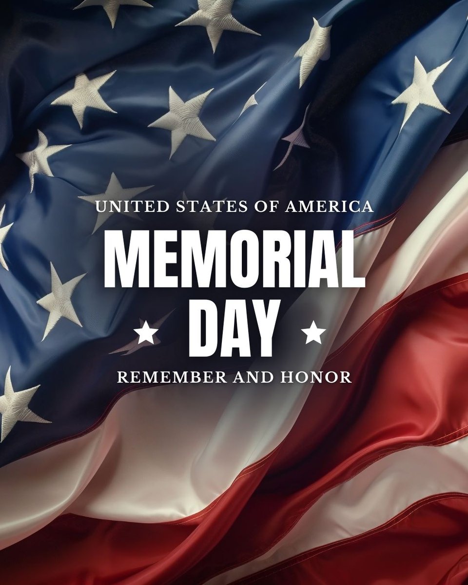 On this Memorial Day, we honor and remember the brave men and women who made the ultimate sacrifice for our country. Their courage and dedication will never be forgotten.

#MemorialDay