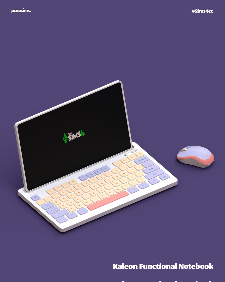 pacos3d's tweet image. New Cc Drop 💎 Kaleon Functional Notebook 💻 Link in Bio ✨️ Thank You 🤍 #Sims4Cc #Sims4 #TheSims4 #TheSims #PacoSims