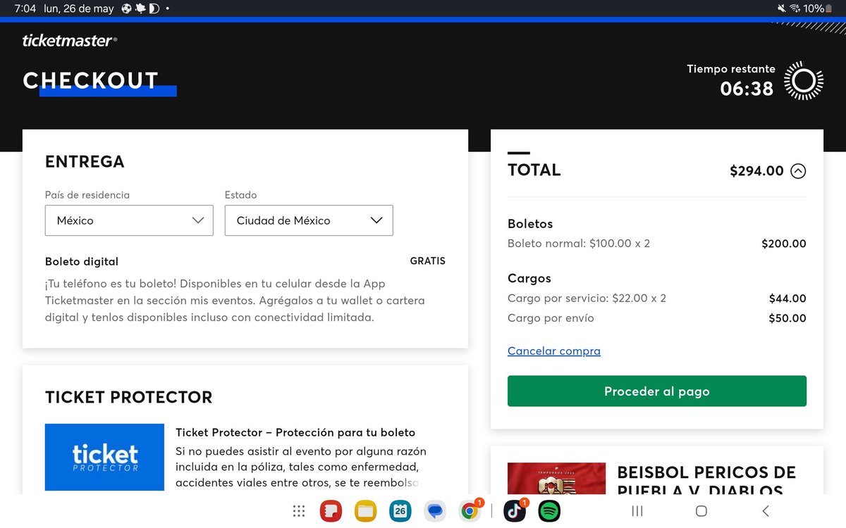 rafburgon's tweet photo. @Ticketmaster_Me hola! Tengo una duda, por qué hay  un cargo por envío y dice que el boleto digital es "gratis ? Es la primera vez que me pasa https://t.co/WHGKLPUBTO