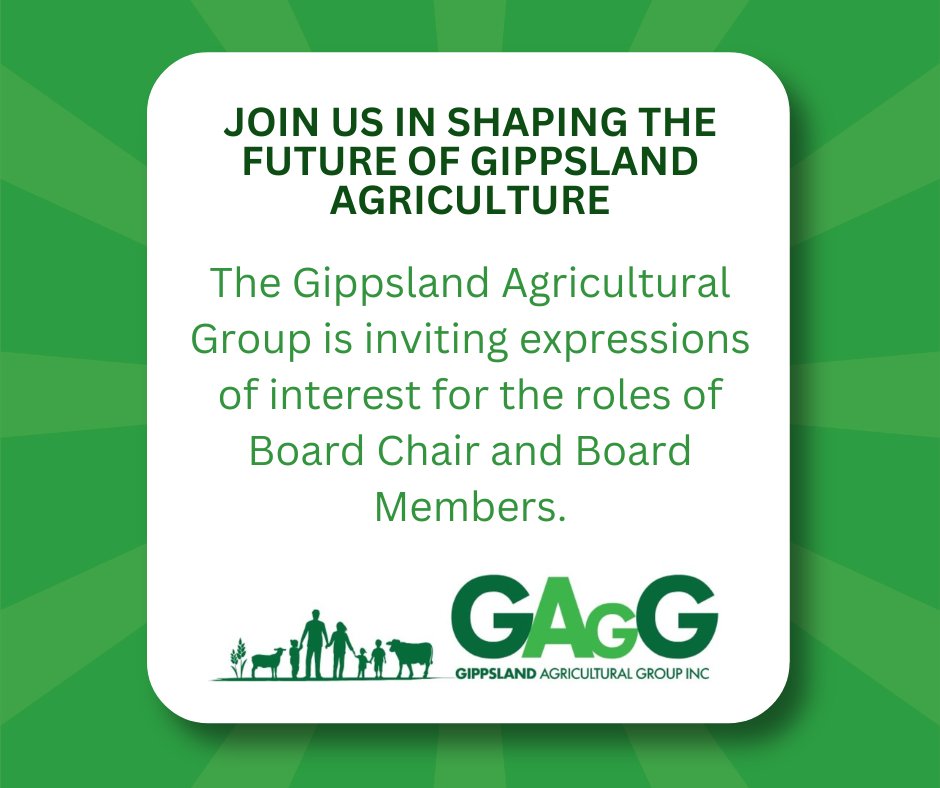 To learn more, view the position descriptions or apply visit gippslandag.com.au/about/join-us