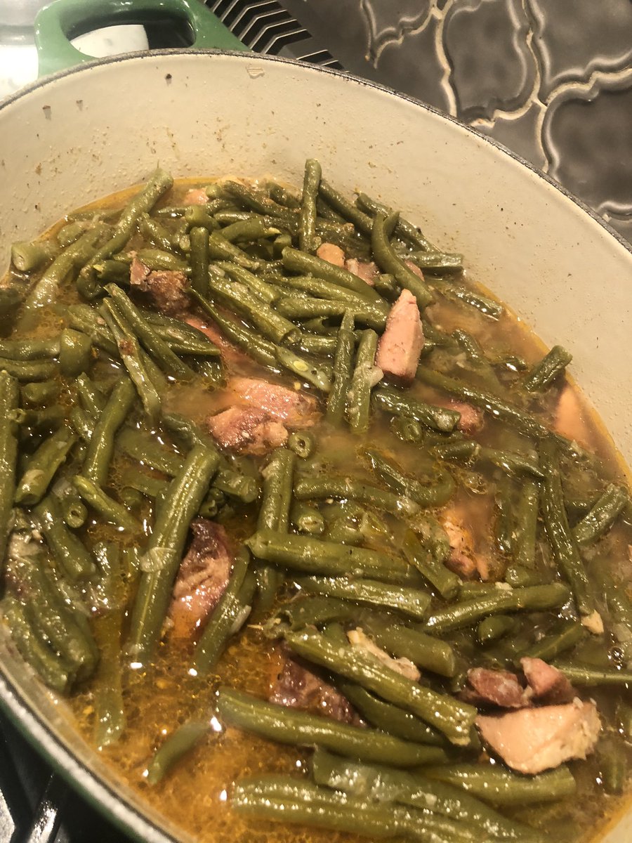One of my favorite times for the garden is the first pole bean harvest. Cooked these on a rainy day with Tasso from Best Stop.