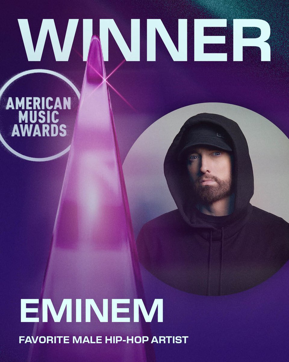 ...andddddd the #AMAs winner of Favorite Male Hip-Hop Artist is <a href="/Eminem/">Marshall Mathers</a>! 🏆