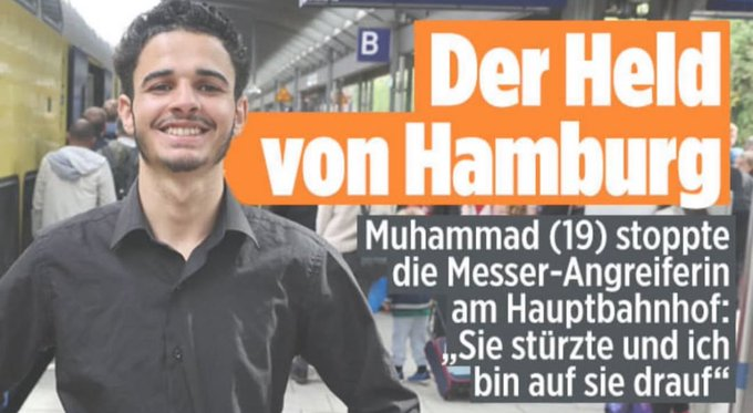 GWoithe's tweet photo. Die  Polizei  bekannte deutsche Tatverdächtige wurde erst  am Vortag aus der  geschlossenen Psychiatrie entlassen. Als Happy End nunmehr der Held aus Syrien.
Welche Institution hat das Drehbuch für dieses Mainstream - Märchen geschrieben?
#HamburgAttack  #muhammad https://t.co/faLPU7z9TM