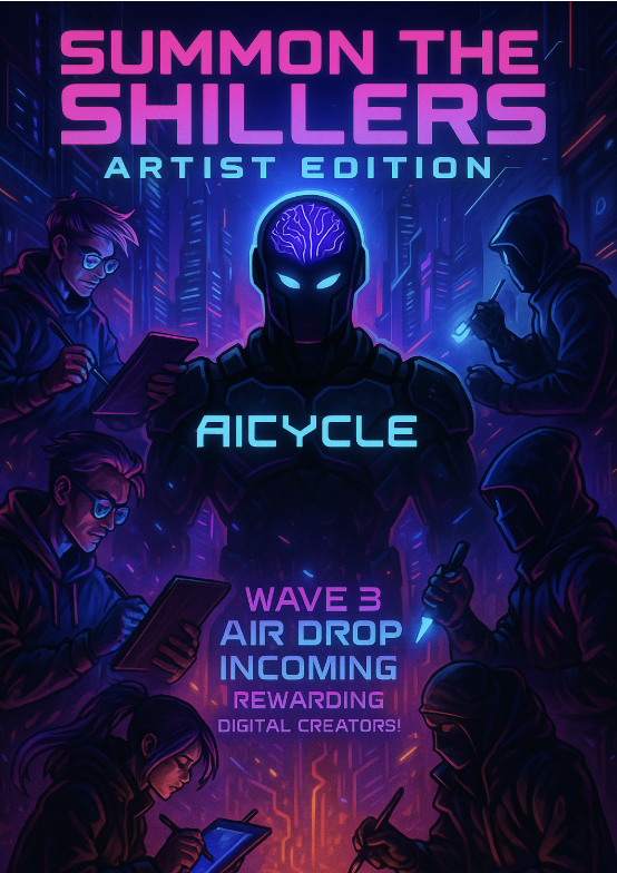 aisupercycle's tweet photo. 🔥 WAVE 3 AIR DROP CONTEST IS LIVE!
🖼️ Create the best $AICYCLE digital art or meme. Show the vision. Capture the vibe. Let your creativity flow—no limits, no rules, just pure expression.
🔑 Rules:
— Follow our X account
— Tag our X account & use our ticker "$AICYCLE" in your post.
— Contest runs 48 hours → Ends Thursday May 29th, 7am ET.
— Multiple entries allowed, create as many as you want. We are choosing the best creations
— 3 winners receive 100,000 $AICYCLE tokens each.
That’s it. No barriers, no boxes. Let the culture engine of the AI Supercycle roar. 🌐🧠
#AICYCLE #MemeContest #Airdrop #ArtIsFreedom