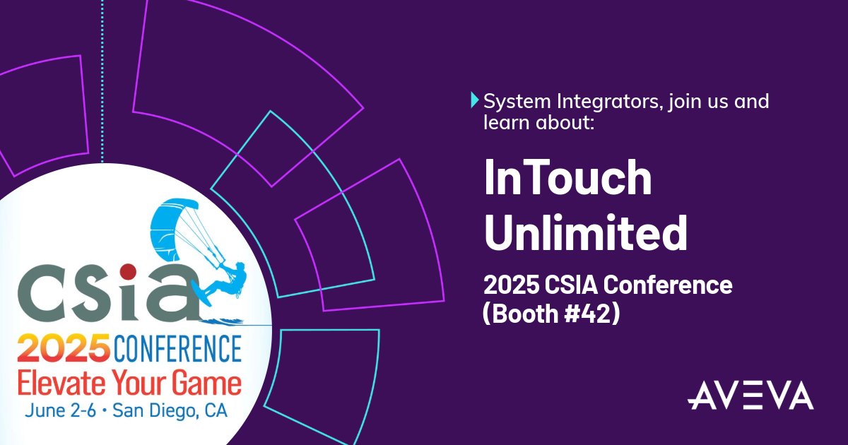 davidtoh99's tweet photo. Join us in San Diego, June 2–6, for the 2025 CSIA Conference, where we’ll be spotlighting AVEVA InTouch Unlimited—a game-changer for #SystemIntegrators looking to scale efficiently, cost-effectively, and without compromise. https://t.co/RI8Xd5zgnU
#innovatingthefuture https://t.co/Aiaz4krUUO