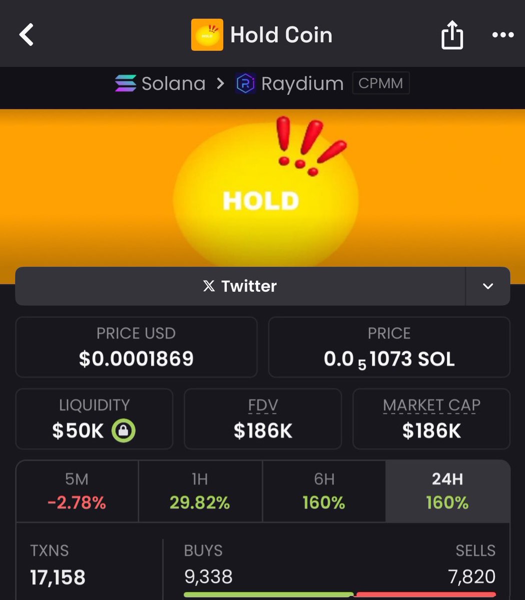 carinasuzy's tweet photo. Ape’d $HOLD at 186k mcap on my alpha telegram. Did you get in?⬇️
#moonbubu $KAWS #Propanganda $HOLD $Cosmo #FLYWHEEL $RADAR $BROWN $NUT $Bob $CNDZLL $ilysm $REEFS $MOLLY $JOFF $CONY #Basilisk #ANNABELLE $grow https://t.co/hW0eFZTbZt