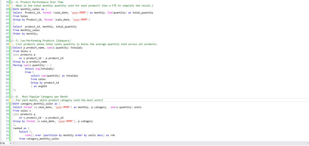 moyin_06's tweet image. Analyzing sales data from a clothing store using SQL!

From top customers to low-performing products — real-world business insights powered by data. @ibn_wittig @ObohX 
#SQL #DataAnalytics #RetailData #BusinessInsights #Tech
