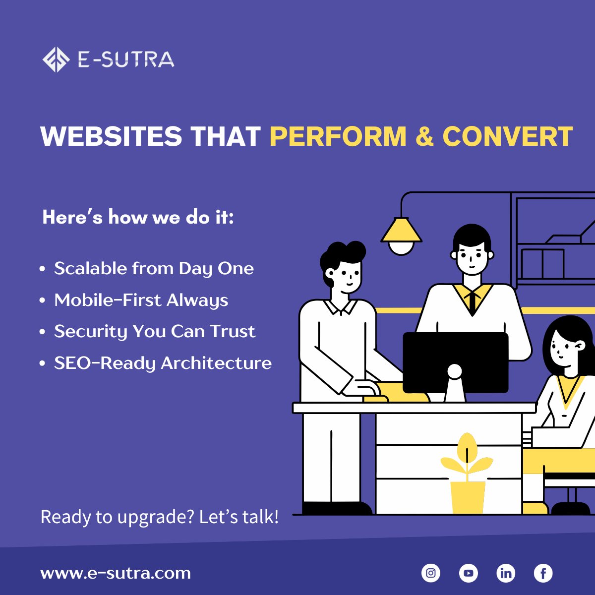 ESutraTech's tweet photo. Behind the scenes at E-Sutra: We build fast, scalable, &amp; secure websites designed to convert and grow with your business. 🚀 Mobile-first, SEO-friendly &amp; built for 2025. Ready to launch your high-performance site? Let’s talk!

#WebDevelopment #SEO #WebsiteSpeed #ESutraTechnology https://t.co/UXfPpTbu9X