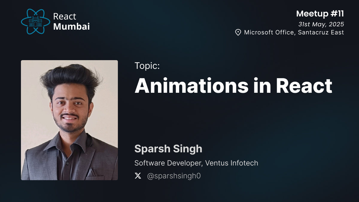 react_mumbai's tweet photo. Here are the speakers for the meetup! https://t.co/gk1flFsi1w