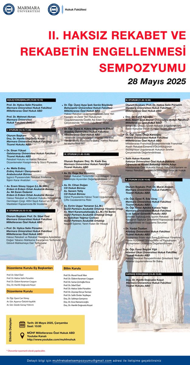 Konunun farklı açılardan ele alınmasının bilimsel zenginlik kazandırdığı düşüncesi ile yola çıktığımız “II. Haksız Rekabet ve Rekabetin Engellenmesi” isimli sempozyumumuzu sizlerle paylaşmaktan mutluluk duyarız.