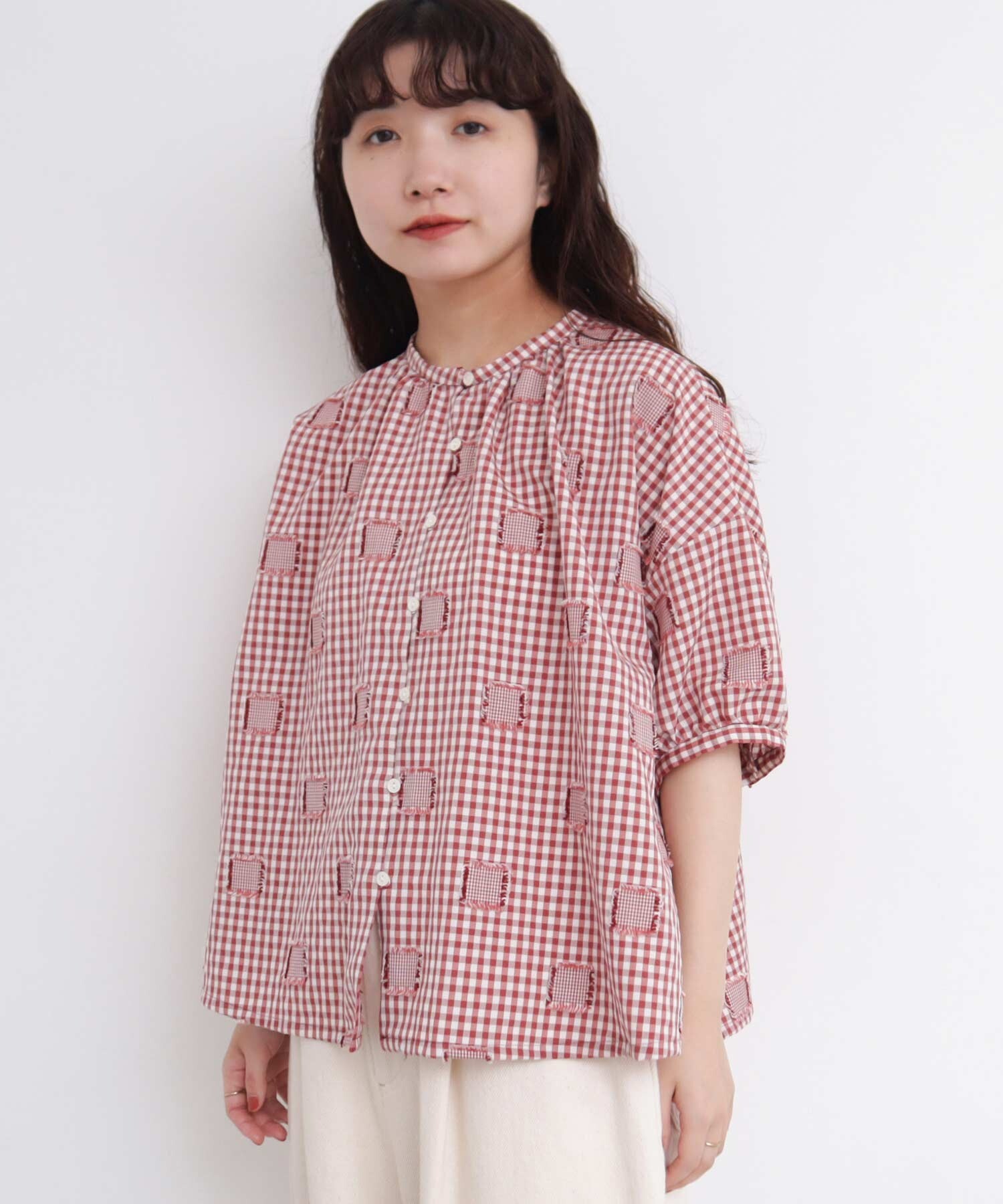 定価13190*アトリエドゥサボン*ギンガムチェックブラウス*アンビデックス アンビデックスストア on X: 