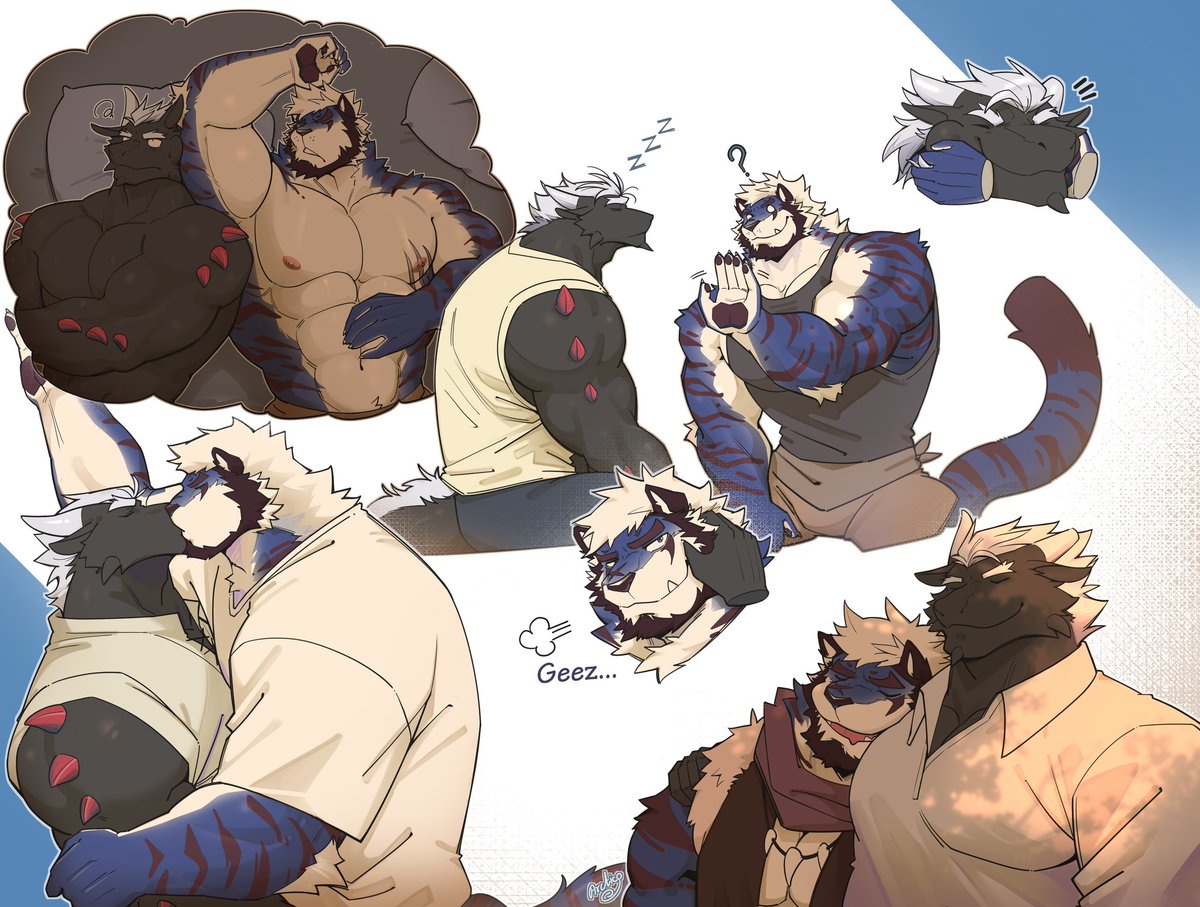 "Don't let the naps fool you 'cause they're dangerously charming."
commission for <a href="/skydtiger/">瑞戈爾🐾°</a>